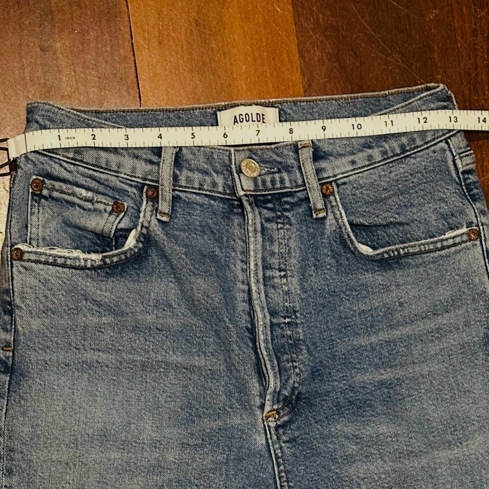 AGOLDE Riley High Rise Straight Crop Jeans in Light Wash - Size 26 - Picture 4 of 9